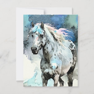 Fröhliche Appaloosa-Stute Aquarell Postkarte