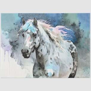 Fröhliche Appaloosa-Stute Aquarell Seidenpapier