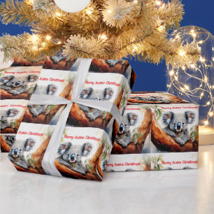 Fröhliche Aussie Weihnachten Koala  Geschenkpapier