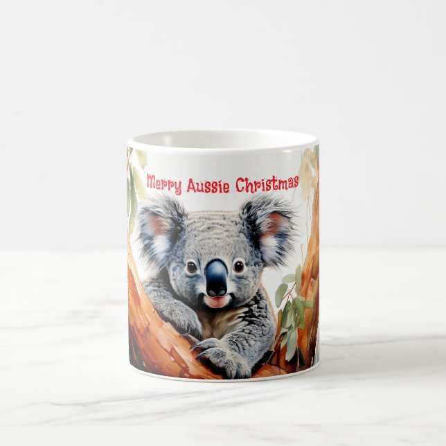 Fröhliche Aussie Weihnachten Koala  Kaffeetasse (Mittel)