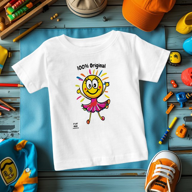 Fröhliche Ballerina Emoji - Spaß und farbenfroh Baby T-shirt (Von Creator hochgeladen)