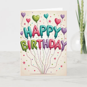 Fröhliche Ballon-Letter-Karte Karte
