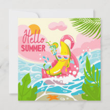 Fröhliche Banana Hello Summer Grußkarte