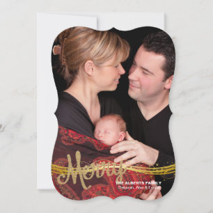 Fröhliche Band Gold Foto Weihnachtskarte Feiertagskarte
