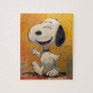 Fröhliche Beagle-Hund-Pop-Art-Malerei Puzzle