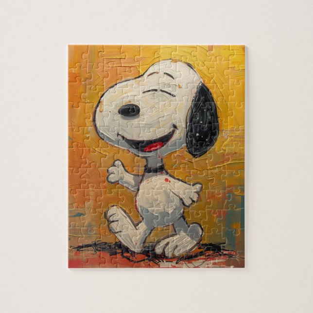 Fröhliche Beagle-Hund-Pop-Art-Malerei Puzzle (Vertikal)