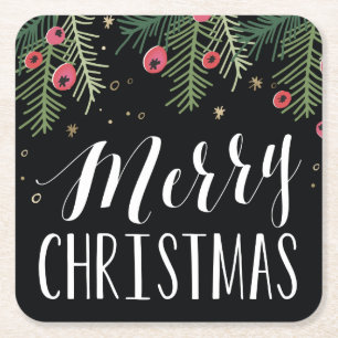 Fröhliche Beeren-Sammlung Rechteckiger Pappuntersetzer