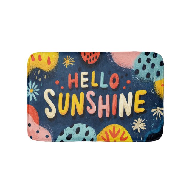 Fröhliche Begrüßung "Hallo Sunshine" Badematte (Vorderseite)