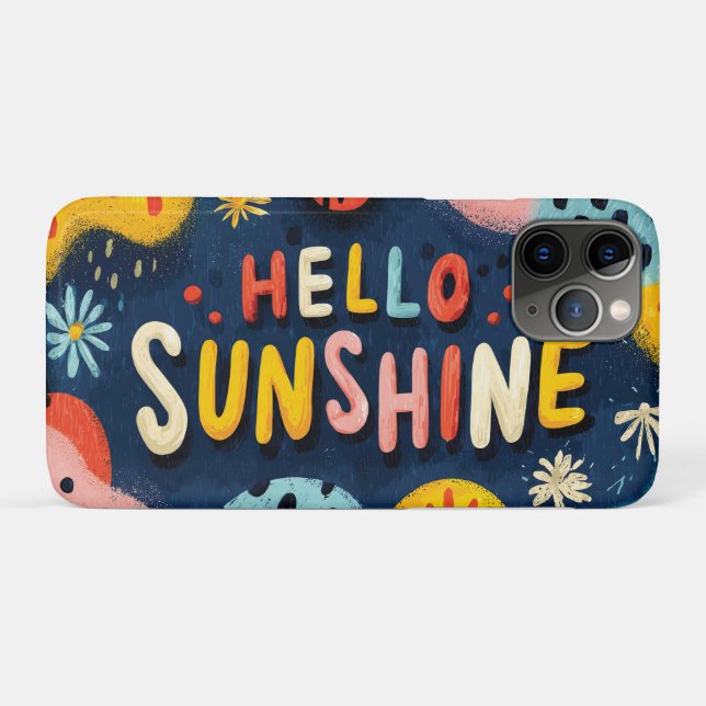Fröhliche Begrüßung "Hallo Sunshine" Case-Mate iPhone Hülle (Rückseite (Horizontal))