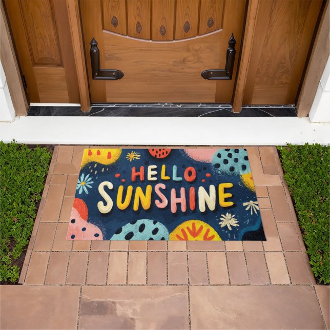 Fröhliche Begrüßung "Hallo Sunshine" Fußmatte (Außenbereich)