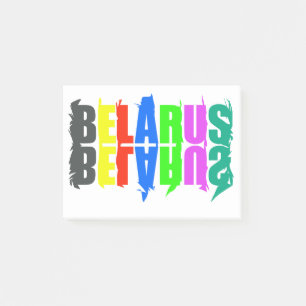 Fröhliche Belarus Farbige Buchstaben Post-it Klebezettel