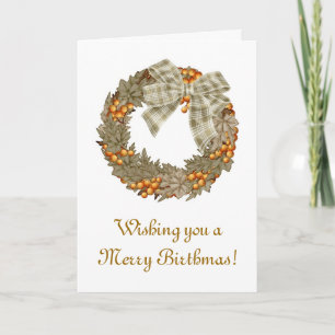 Fröhliche Birthmas Geburtstag Weihnachten kombinie