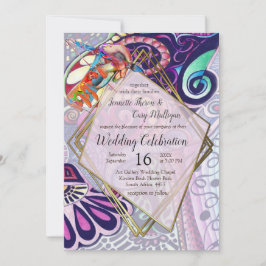 Fröhliche Blauer Künstler Party Doodle Creation Einladung