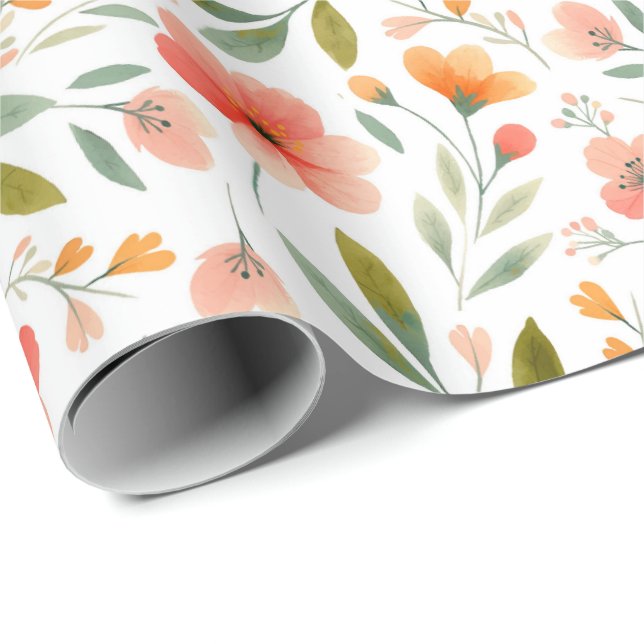 Fröhliche Blume Geschenkpapier (Rolleneckpunkt)