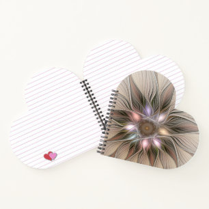 Fröhliche Blumen-Abstrakte Beige Braun Floral Frak Notizbuch