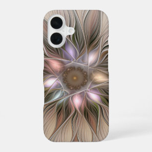 Fröhliche Blumen-Abstraktion Beige Braun Floral Fr iPhone 16 Hülle