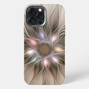 Fröhliche Blumen-Abstraktion Beige Braun Floral Fr iPhone 13 Pro Max Hülle