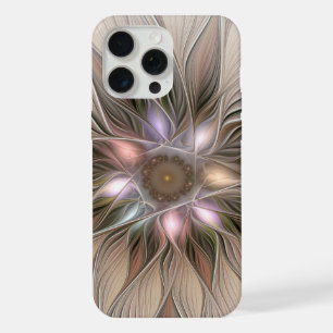 Fröhliche Blumen-Abstraktion Beige Braun Floral Fr iPhone 15 Pro Max Hülle