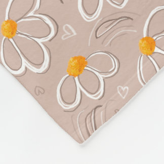 Fröhliche Blumen-Doodle Fleecedecke