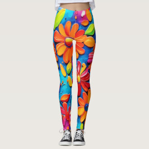 Fröhliche Blumenmalerei Leggings