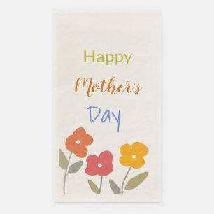 Fröhliche Blüten am Muttertag Serviette
