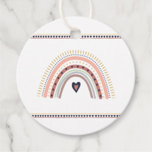 Fröhliche Boho-Regenbogen-Moderne-Minimal-Geburtst Geschenkanhänger