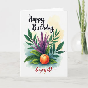 Fröhliche botanische Aquarellkarte Karte