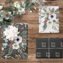 Fröhliche botanische Weihnachten Personalisiert Geschenkpapier Set