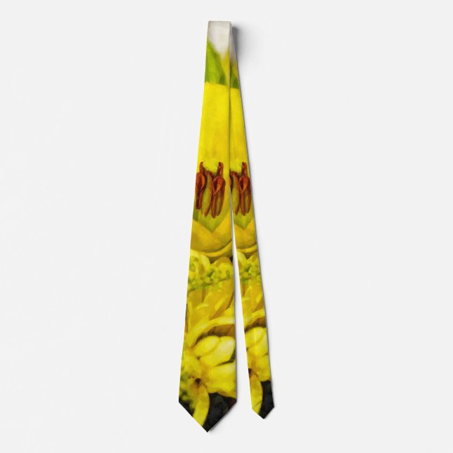 Fröhliche Bouquet Painterly Neck Tie Krawatte (Vorderseite)