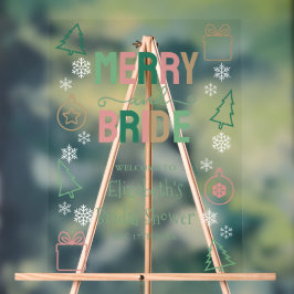 Fröhliche & Braut Weihnachten Brautparty Acrylschild