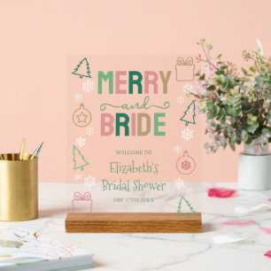 Fröhliche & Braut Weihnachten Brautparty Acrylschild