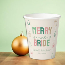 Fröhliche & Braut Weihnachten Brautparty Pappbecher