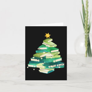 Fröhliche Buchweihnacht Bücher Tannenbaum Lustiger Karte
