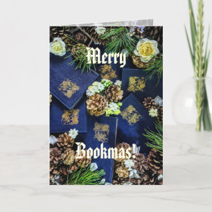 Fröhliche Buchweihnachten Feiertagskarte