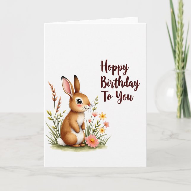 Fröhliche Bunny-Kunstkarte Karte (Vorderseite)