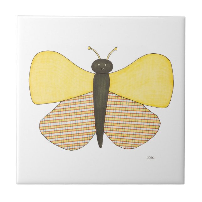 Fröhliche Butterfly Art Tile-Erin Brie Keramik Fliese (Vorderseite)