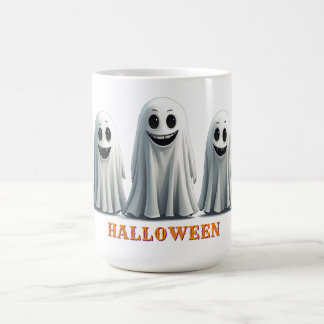 Fröhliche Cartoon-Geistergruppe Halloween-Spaßnach Kaffeetasse