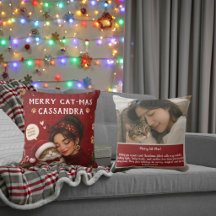 Fröhliche Cat-Mas Scharlachrote Weihnachten Foto