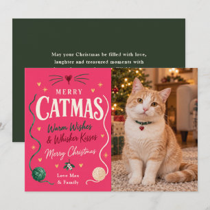 Fröhliche Catmas-Katzen-Weihnachtsfoto Feiertagskarte