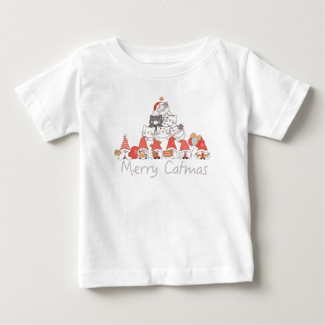 Fröhliche Catmas Niedlich Weihnachten Weihnachten  Baby T-shirt (Vorderseite)