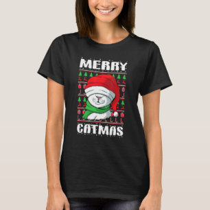 Fröhliche Catmas Weihnachten Hässliche Xmas Katze T-Shirt
