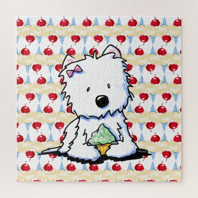 Fröhliche Cherry Westie  Puzzle (Vertikal)