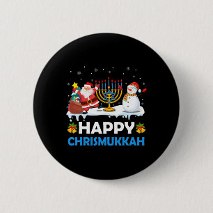 Fröhliche Chrismukkah Chanukka Spaß Frohe Weihnach Button