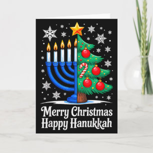 Fröhliche Chrismukkah Frohe Weihnachten Chanukka P Karte