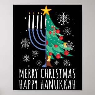 Fröhliche Chrismukkah Frohe Weihnachten Chanukka  Poster