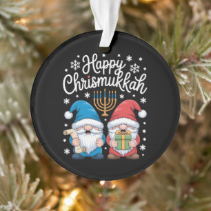 Fröhliche Chrismukkah Gnome Menora Chanukka Xmas Ornament