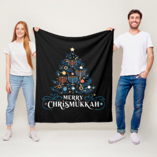 Fröhliche Chrismukkah jüdische Feiertage Chanukka Fleecedecke