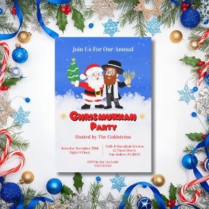 Fröhliche Chrismukkah-Santa-trifft-Rabbi-Party Einladung
