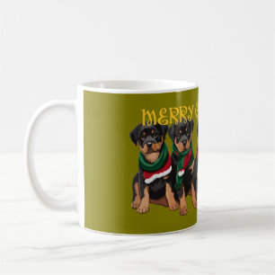 Fröhliche Chrismutts Weihnachtsfeiertage Welpen Fe Kaffeetasse