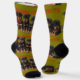 Fröhliche Chrismutts Weihnachtsfeiertage Welpen Fe Socken